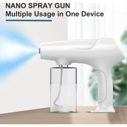 340ML Disinfection Sprayer Handheld Nano Blue Light Steam Electric Disinfectant Spray Gun USB Charging Alcohol Water Diffuser