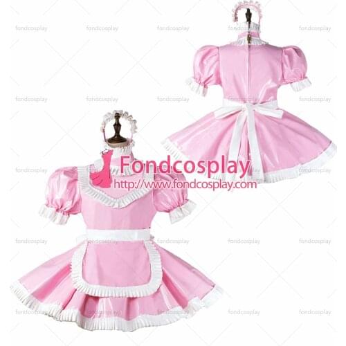 Sissy maid pvc dress lockable Uniform cosplay costume Tailor-made[G2261]