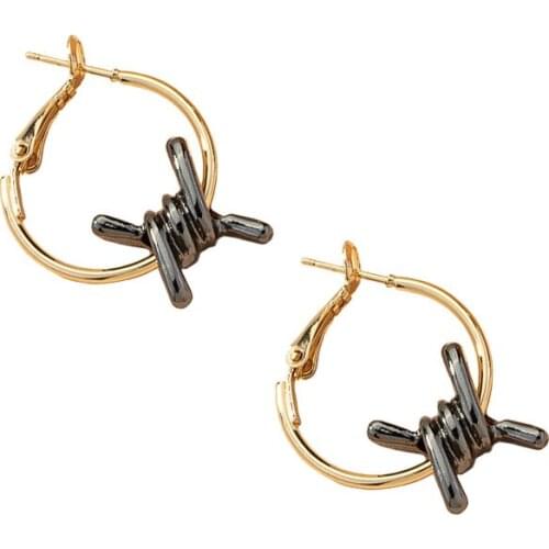 Simple Style Knotted Hoop Earrings Fashion Small Alloy Earrings Ear Jewelry Gold Color Black Earrings Birthday Gift