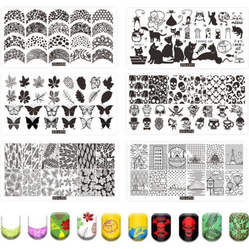 Stamping Plate French half Theme Stainless Steel Fall Design Overprint Nail Stamp