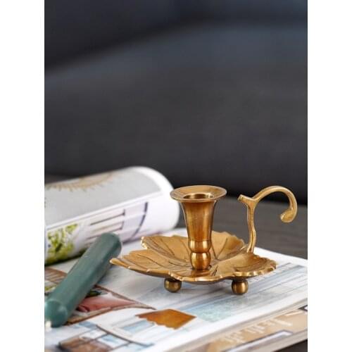 Nordic Simple Luxury Candlestick Retro House Manual Candle Holder Copper Creativity Portavelas Decoracion Home Decoration EK50ZT