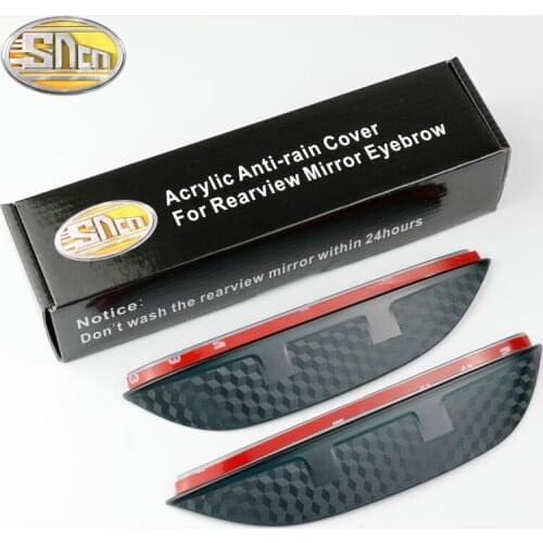 SNCN 2PCS Car Rearview Mirror Eyebrow Cover Rain-proof Snow Protection Decoration Accessories For Ford Fiesta 2009 - 2014