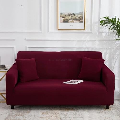 Modern Elastic Sofa Covers for Living Room Spandex Polyester Corner Couch Slipcover Chair Protector 1/2/3/4 Seater Solid Color