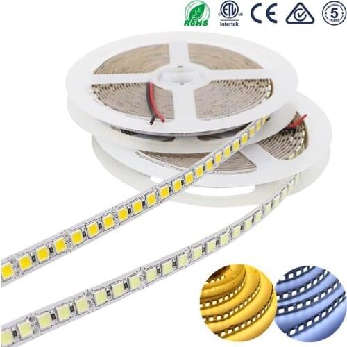 DC12V 12 24 V SMD 5054 LED Strip light 5M 120leds/m Flexible Tape ledstrip diode waterproof brighter than 5050white/Warm white