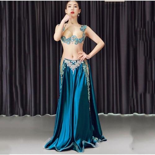 Belly Dancing Women Spandex and diamond belly dance costume set girls belly dance Dance competition Costume