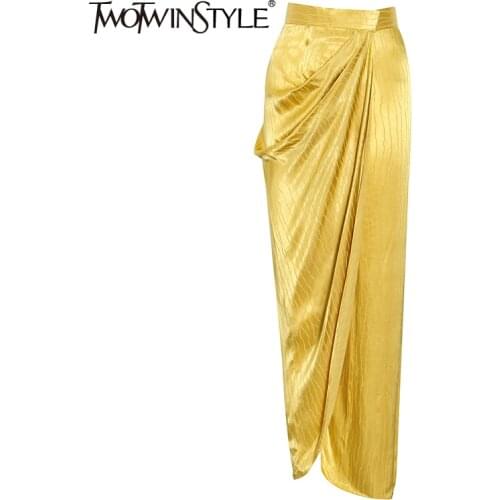 Женские юбки макси TWOTWINSTYLE China At AliExpress