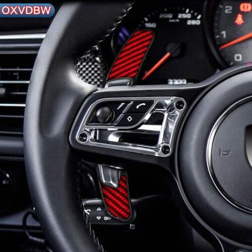 Carbon Fibre Steering Wheel Shift Paddle For Porsche Panamera Macan Cayenne 718 911 Boxster auto car Interior accessories