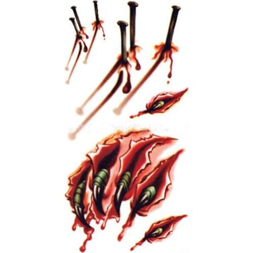 New Listing Halloween bloody temporary tattoo stickers Nails and Claws 10X6CM