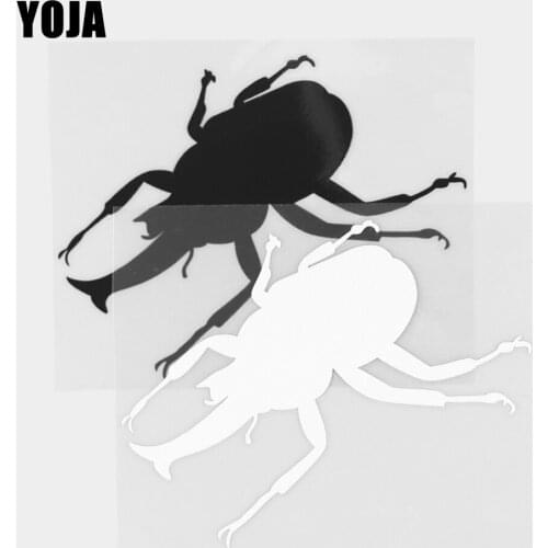 YOJA 12.4×9.9CM Cartoon Animals Handsome Beetle Vinyl Decal Car Stickers Black/Silver 19C-0454