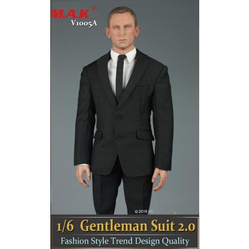 1:6 Black Men Gentleman Suit Clothing Clothes Set Fit For 12" Male Young Boy Action Figure Accessories