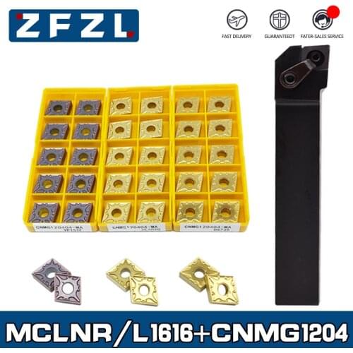 1pc MCLNR MCLNL Lathe tool holder MCLNR1616H12 MCLNL1616H12 +10pcs CNMG120404 CNMG120408 VP15TF UE6020 US735 Turning tool blade