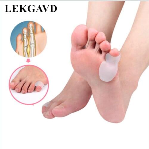 2pcs=1pair Little Toe Thumb Silicone Bunion Guard Foot Care Feet Toe Separator Bone Adjuster Correction Orthopedic Supplies
