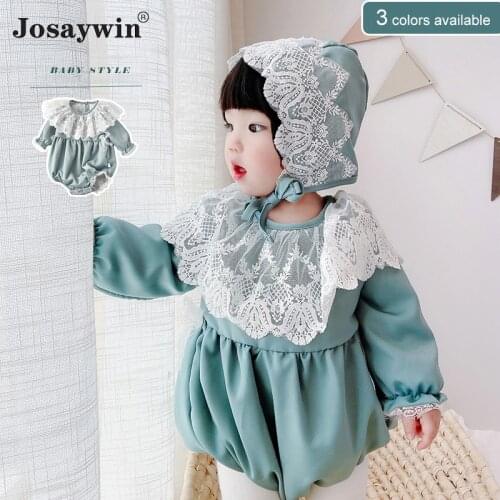 2021 Autumn Spring Jumpsuit Rompers Kids Girl Overalls For Baby Kids Rompers Lace Infant Jumpsuit Kids Newborn Baby Clothes
