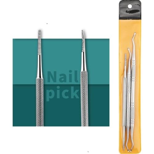 3pcs Hook Ingrown Double Ended Ingrown Toe Correction Lifter File Toe Nail Care Manicure Pedicure Toenails Clean Foot Care Tool