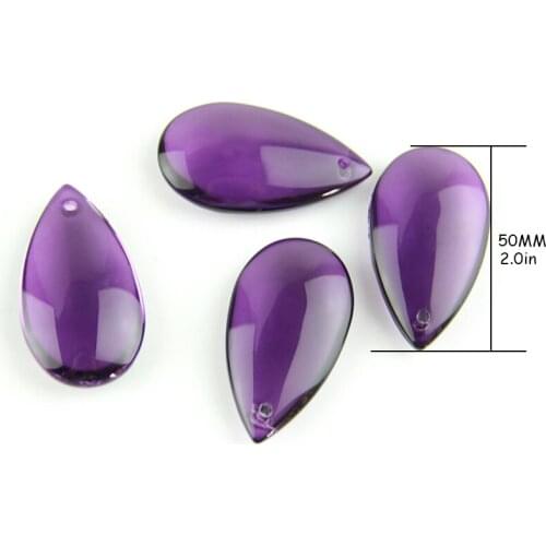 30pcs/lot 50mm Dark Violet Color Water Droplet Pendant Crystal Lamp Prism For Party &Home Decorate