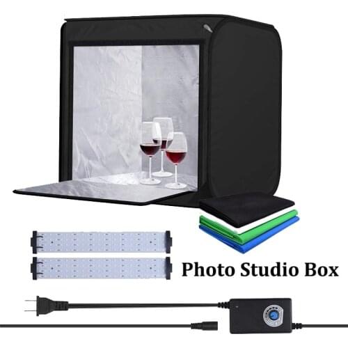 40*40/60*60cm Dimmable LED Folding Photo Studio Softbox Lightbox Light Tent 4pcs Backdrops for Jewelry Toy Shooting Photography