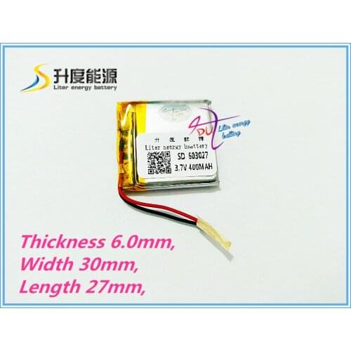 Best battery brand Size 063027 3.7V 400mah 602530 tablet battery with Protection Board For Bluetooth GSP Digital Products