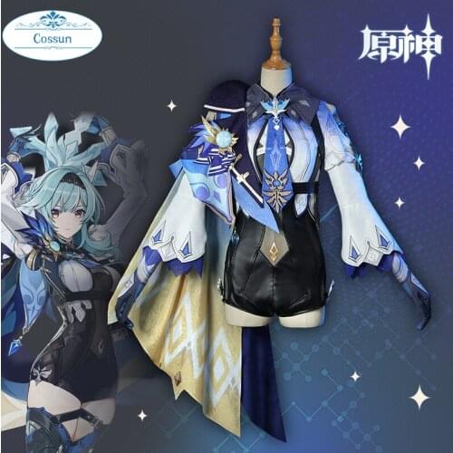 Anime! Genshin Impact Eula Inheritor Game Suit Gorgeous Jumpsuits Uniform Cosplay Costume Halloween Party Outfit Women 2021 NEW