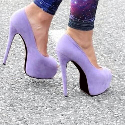 ASHIOFU Handmade Women High Heel Pumps Office&Career Dress Shoes Sexy Platform Slip-on Large Size Fashion Court Shoes