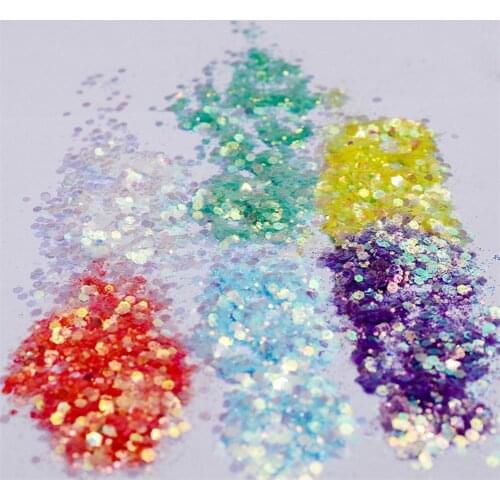 Geometric Sequins Heart Stars 6 Colors Nail Glitter Paillette Sparkly Polish Mixed Flakes Loose Glitter Decoration