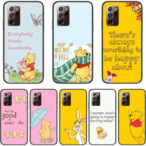 Phone Case Disney Bear Winnie Phone Case cover hull For SamSung note20 10 9 8 4 pro plus black prime soft bumper Transparent