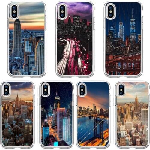 New York City night view Phone Case Transparent soft For iphone 5 5s 5c se 6 6s 7 8 11 12 plus mini x xs xr pro max
