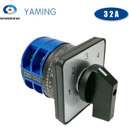 Electric 4 Positions 8 Terminals 2 levels Rotary Cam Changeover Switch with Screws 690V 32A Silver contact LW28 LW26-32/2 YMW26