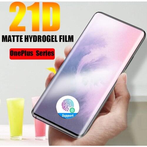 21D Matte Hydrogel Film For OnePlus Nord N100 N10 8 9 Pro 8T Curved Screen Protector Oneplus 7T 8 9 Pro Full TPU Protective Film