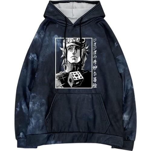 Jojo Bizarre Adventure Letter Harajuku Funny Winter Anime Pullovers Women Men Sweatshirts Hoodie