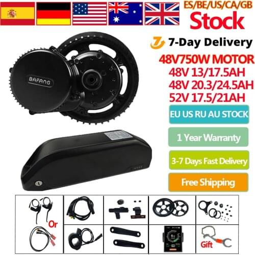 48V 750W Bafang BBS02B Mid Motor Drive Ebike Electric Conversion Kit with 13/17.5 48V20AH 52V21Ah Bicycle Battery Samsung Cell