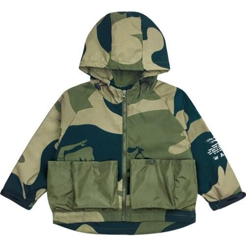 Boys Jackets Children Hooded Zipper Windbreaker Fashion Kids Clothes Camouflage Coat Infant Waterproof Hoodies For Girls