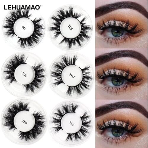 LEHUAMAO Mink Eyelashes 3D Mink Lashes Thick HandMade Full Strip Lashes Cruelty Free Mink Lashes 14 tyle False Eyelashes Makeup