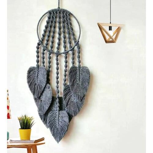 Dreamcatcher Handmade Woven Wind Chimes Hanging Pendant Creative Leaf Dreamcatcher Home Wall Art Hanging Decoration