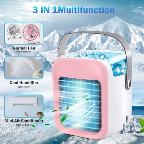 Mini Air Conditioner Air Cooler Fan 7 Colors Light Usb Portable Air Conditioner 3 Gear Personal Space Cooling Fan#db4