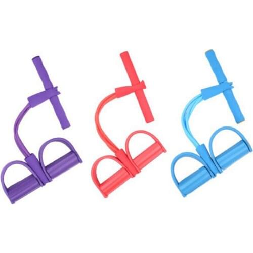MultiFunction Pull Rope 4 Tube Strong Fitness Tension Rope Resistance Bands Latex Pedal Sit Up Pull Ropes Yoga Workout Equipment
