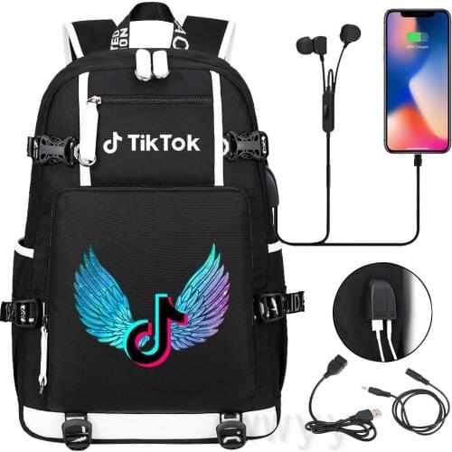 Fashion TIK TOK Backpack Mochila Korean Backpacks Women Men Laptop Bagpack Fashion Bookbag 18inch Travel Bagpack School Bags