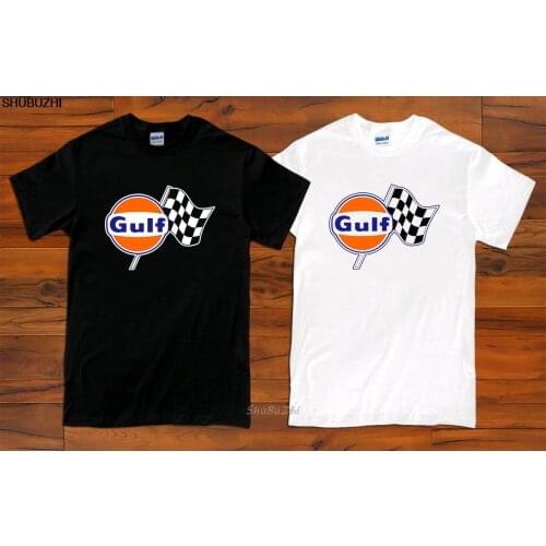 Gulf famous logo Mens Black and White T-shirt Cool Casual pride t shirt men Unisex New Fashion tshirt Loose Size sbz3169