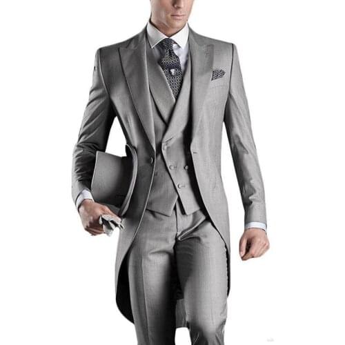 Men Suit blue-tailcoat-men-party-groomsmen-suits-in-wedding-tuxedos(jacket+pants+tie+vest)terno masculino costume homme mariage