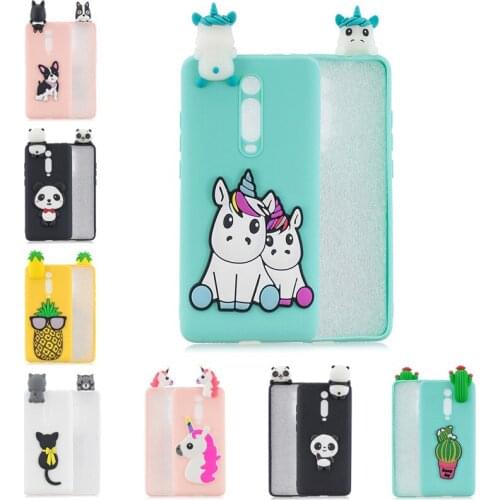 3D Soft Silicone TPU Case Coque For Xiaomi Mi 9t Case Lovely Pattern Cartoon Case For Xiaomi Redmi K20 K20 Pro Cover Fundas Capa