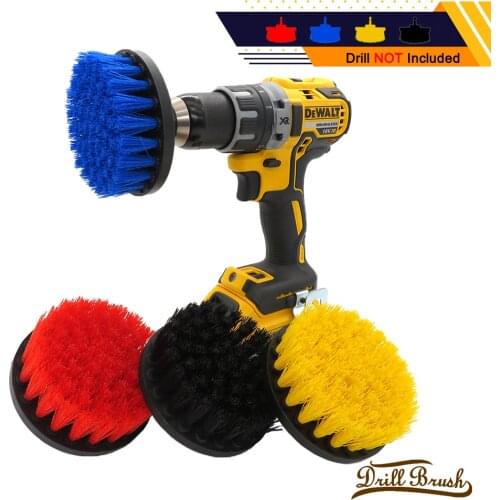 4PCS/Set Drill Brush Kit Cleaning Brush All 4 Inch For Carpet Glass Car Tires Nylon Brushes Power Scrubber Drill