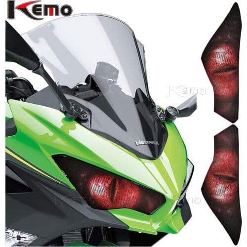 For kawasaki Ninja 400 250 2018-19 Motorcycle Accessries 3D Front Fairing Headlight Sticker Guard Head light Stickers decorative
