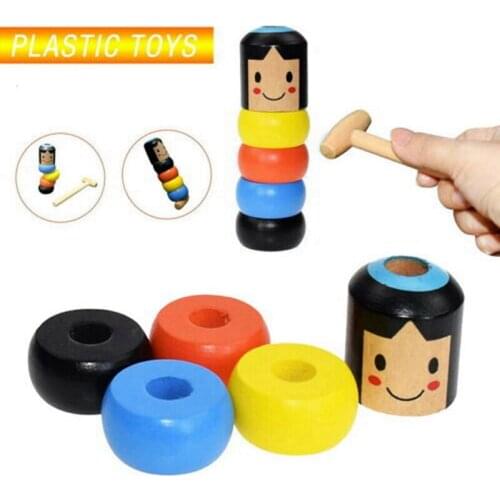 Unbreakable Wooden Magic Toy The Wooden Stubborn Man Toy Funny Gifts KId
