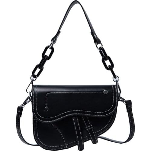 2021 New Chain Handbags Womens Bag Leisure Saddle Bag Pu Diagonal Tote Fashion Sac Easy Matching Lady Handbags