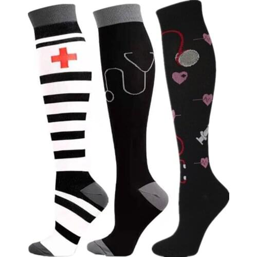New Compression Socks Fit For Medical Edema Diabetes Varicose Veins Pregnancy Nursing Hiking Crossfit Compression Stockings Gift