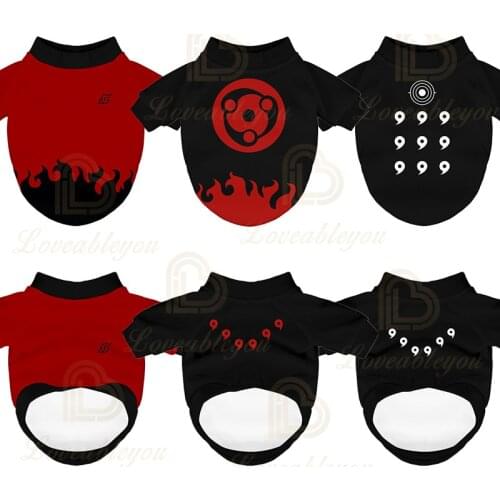 Pet Clothes Warm Hoodies Shirt Anime Naruot Pattern O-neck Long Sleeve Clothes Hoodies Eater Sweatshirt for Dogs Pets