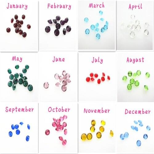 Wholesale Mix 12 Colors 1200pcs/lot Round 5mm Crystal Birthstone Charms Heart Floating Charms for Living Memory Lockets