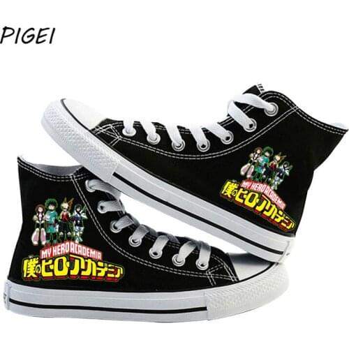 Anime My Hero Academia Boku No Hero Academia Cosplay Canvas Shoes Mens Midoriya Izuku Black Casual Sneakers Sports Shoes Women