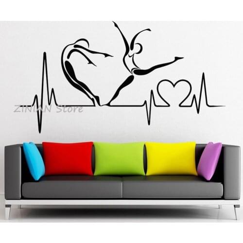 Pulse Heart Health Wall Stickers Home Decor Living Room Healthy Lifestyle Vinyl Wall Decals Bedroom Creative Decal Mural Z111