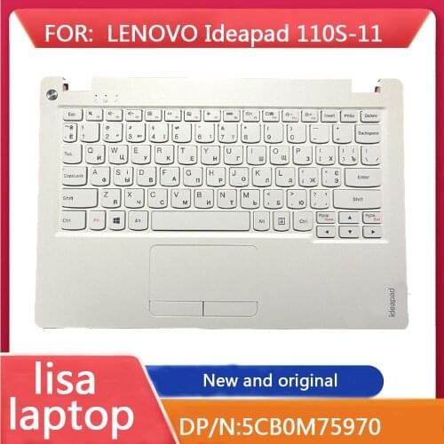 RU Russian Keyboard with Shell C Cover Palmrest Upper Case and Touchpad for Lenovo Ideapad 110S-11IBR Laptop 5CB0M75970