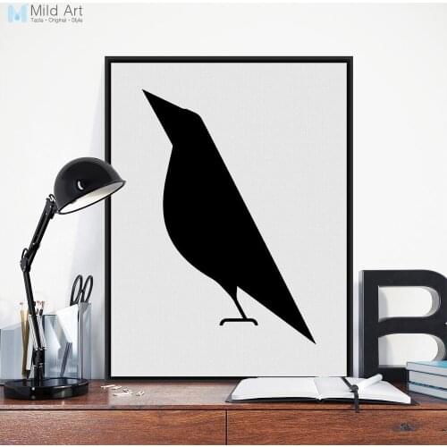 Modern Abstract Black and White Bird Posters Prints Nordic Style Living Room Wall Art Pictures Home Decoration Canvas Paintings